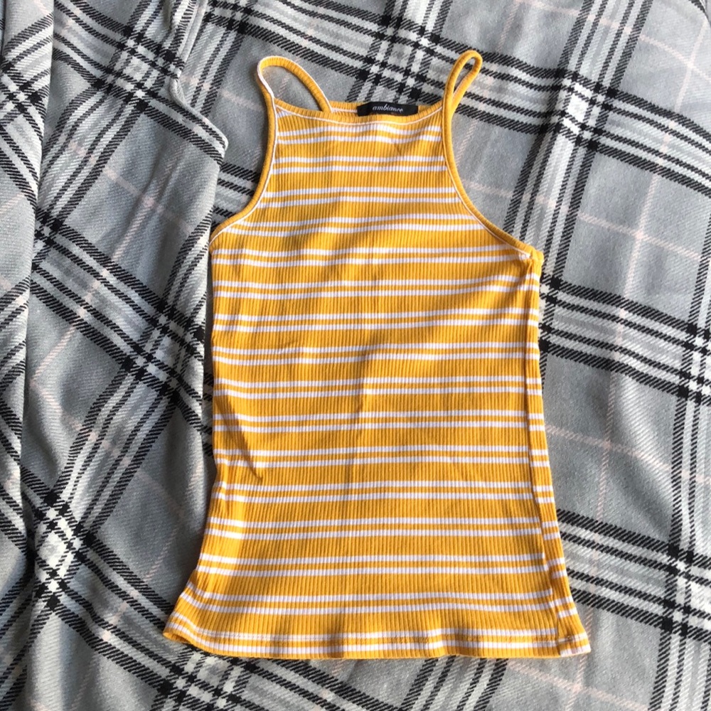 Yellow and white striped shirt